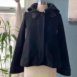 Black wool swing coat Size S